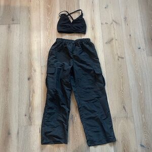 Kelle size Teen Black Top and Balera Large Child Black Cargo Pants